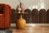 Wally gepolstertes Paneel 30x100 cm braun stilvolles Wandpaneel Zaun Veloursstoff modischer Schliff für jedes Arrangement