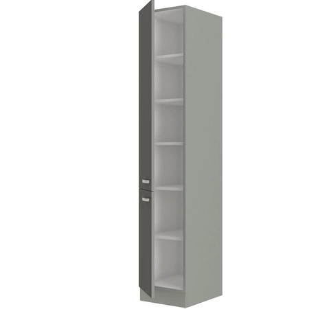 Küchenhochschrank Grau 40 DK-210 2F Küchenschrank resistent gegen äußere Einflüsse wie Dampf hohe Temperaturen und Verschüttungen