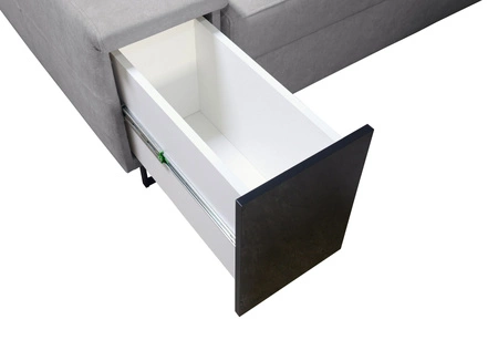 Ecksofa mit Schlaffunktion Alcamo III burgundy rechts funktionelles Ecksofa mit Schublade in der Seite zwei Behälter für Bettzeug