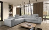 Ecksofa mit Schlaffunktion Viano III hellgraues linkes Ecksofa mit Bettcontainern perfekt für moderne Interieurs
