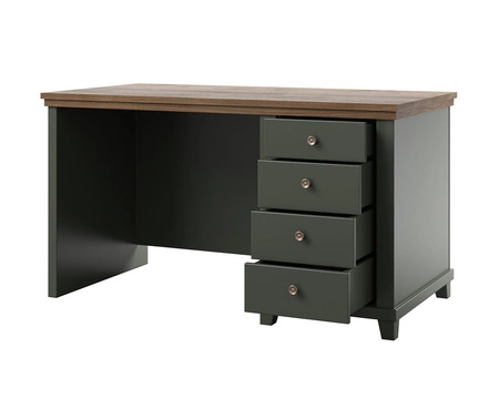 Schreibtisch mit Schubladen Evora 140 cm Flasche grün / Eiche lefkas elegantes Design wird Liebhaber von ausdrucksstarken Interieur für das Arbeitszimmer oder Büro begeistern