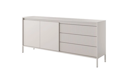 Kommode Sesti 187 cm beige funktionelle und geräumige Kommode mit einem einzigartigen Design ideal für das Wohnzimmer Schlafzimmer oder Flur