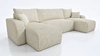 Ecksofa mit Schlaffunktion Fiesta U beige stilvolles Ecksofa mit interessanter Form strapazierfähiger Kordstoff Bettzeugcontainer