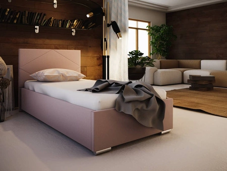 Hernani Polsterbett 90x200 puderrosa mit Kopfteil im modernen Stil ideal für Jugendzimmer oder kleine Schlafzimmer