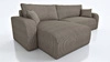 Ecksofa mit Schlaffunktion Fiesta XL hellbraun universal Ecksofa mit Bettzeugablage stilvoller Cordstoff