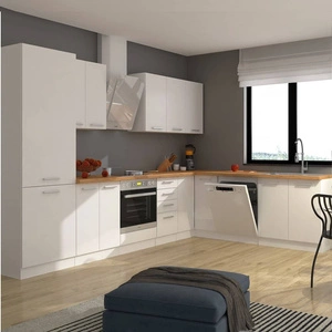 Eck-Küchenmöbel-Set EkoWhite 310x230 cm Minimalismus des skandinavischen Stils und Modernismus der einfachen Form ideal für jedes Interieur