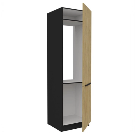 Küchenhochschrank für Einbaukühlschrank Crotone 60 LO-210 2F Metallgriffe feuchtigkeits- und beschädigungsbeständiger Schrank