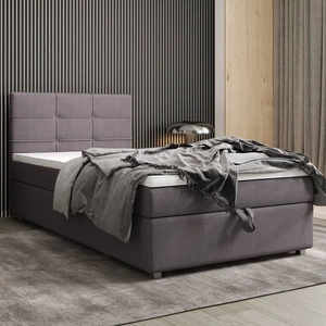 Boxspringbett Fresno 120x200 grau im modernen skandinavischen Stil mit gepolstertem Kopfteil Bett mit Staukasten
