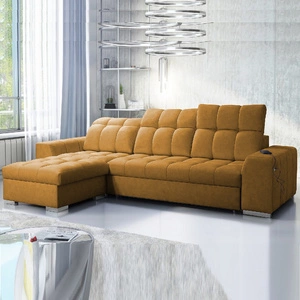 Ecksofa mit Schlaffunktion Luigi honey links Ecksofa mit zwei Bettkästen Stoff mit einer interessanten Struktur