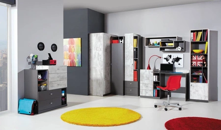 Regal Tablo 115 cm graphit / enigma Modernes Möbeldesign Hochwertige Regalkante mit Spezialfurnier eingefasst