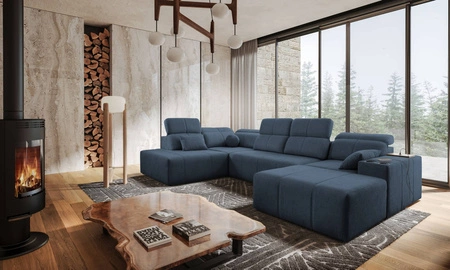 Ecksofa mit Schlaffunktion Tesalia VI blau rechts modernes und bequemes Ecksofa mit Schiebefunktion der Rückenlehne