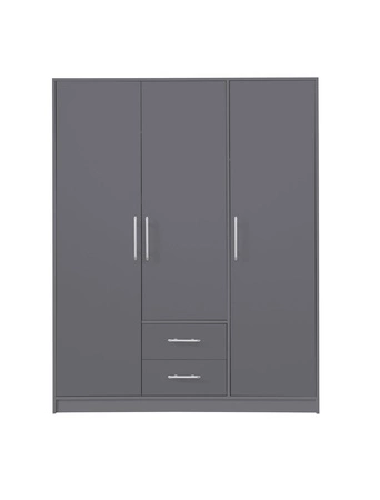 Kleiderschrank Caspe 150 cm anthrazit modernes Design ABS-Finish und Aluminiumgriffe