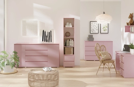 Bücherregal Simple puderrosa Funktionsmöbel für Kinderzimmer mit geräumigen Schubladen stilvolles Bücherregal