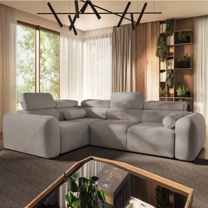 Ecksofa mit Schlaffunktion Cantare II grau Esche links bequemes Ecksofa für Wohnzimmer mit stilvollem Charakter weicher Stoff