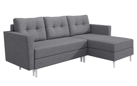 Ecksofa mit Schlaffunktion Telsze grau universal elegantes Ecksofa in skandinavischer Form großes Bettzeugfach