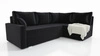 Ecksofa mit Schlaffunktion Nofi schwarz rechts Ecke modernes Design schlichtes und stilvolles Design passend zu jeder Einrichtung