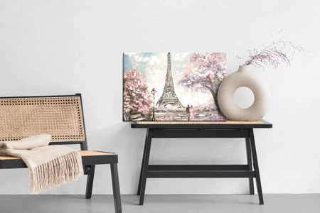 Leinwandbild Eiffelturm 100x70 cm zeitlose Dekoration für jedes Interieur Bild in ausdrucksstarken Farben hochwertige Verarbeitung