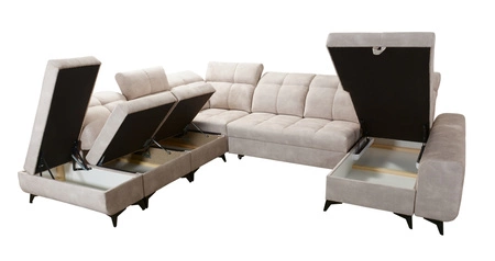 Ecksofa mit Schlaffunktion Buffalo X graphit rechte Seite funktionelles und bequemes Ecksofa für ein Zimmer mit Bettzeugcontainern