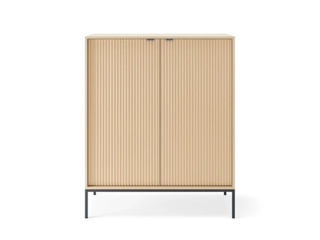 Kommode Lovro 104 cm Eiche Vicenza äußerst elegante Kommode, die durch modische Farben hervorgehoben wird Designer-Rillen auf den Fronten