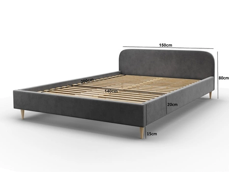 Ivrea 140x200 grün gepolstertes Bett mit Kopfteil im modernen Stil ideal für Schlafzimmer