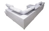 Ecksofa mit Schlaffunktion Luigi VI marineblau links stilvolles Ecksofa mit Bettzeugcontainern, bezogen mit weichem Stoff