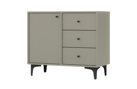 Wohnzimmer Möbel-Set Kyoto I Eukalyptus stilvolles Design elegante Möbel auf einem Metall schwarz Basis subtilen Griffe unterstützt