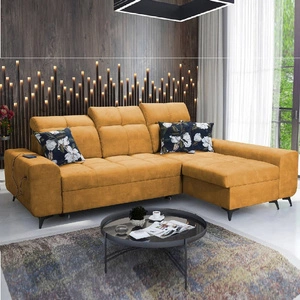 Ecksofa mit Schlaffunktion Buffalo gelb rechts Funktionelles und stilvolles Ecksofa mit Bettzeugcontainer