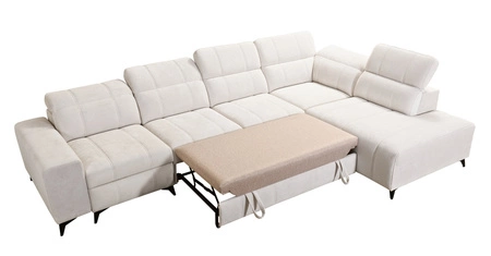 Ecksofa mit Schlaffunktion Penejos XI Lux blau rechtsseitig stilvolles Ecksofa mit komfortablem ausziehbarem Fußteil