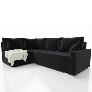 Ecksofa mit Schlaffunktion Nofi schwarz links modernes Design ein schlichter und stilvoller Korpus, der in jede Einrichtung passt