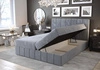 Boxspringbett Casey 180x200 beige Bett im modernen skandinavischen Stil mit markantem Kopfteil