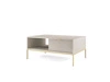 Couchtisch Lovro beige mit Schubladen modernes Design auslaufsichere Platte goldene Metallbeine