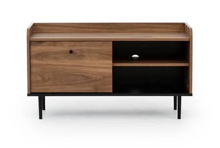 Apallo Möbel Set Brandy Eiche Castello unverwechselbares Design Einheiten auf Metallbeinen subtilen Griffen hohe Ränder der Tischplatten gesetzt