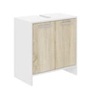 Waschtischschrank Mela 60 cm weiß / Eiche sonoma eleganter Badschrank dampf- und spritzwassergeschützt