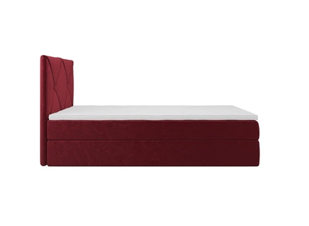 Boxspringbett Arvada 90x200 dunkelrot im modernen skandinavischen Stil mit gepolstertem Kopfteil Bett mit Staukasten
