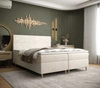Boxspringbett Bing 180x200 beige im modernen skandinavischen Stil mit markantem Kopfteil