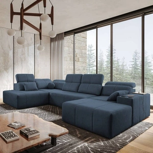 Ecksofa mit Schlaffunktion Tesalia VI blau rechts modernes und bequemes Ecksofa mit Schiebefunktion der Rückenlehne