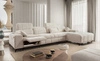 Ecksofa mit Schlaffunktion Penejos XII Lux creme rechts stilvolles Ecksofa mit bequemer ausziehbarer Fußstütze