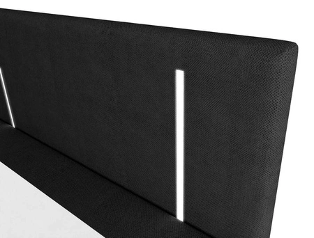 Boxspringbett Norco 160x200 schwarz stilvolles Bett mit Staukasten Beleuchtung im Kopfteil fügt eine einzigartige Note