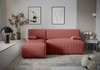 Ecksofa mit Schlaffunktion Brandon Indian pinker linkshändiger dreidimensionaler Stoff mit ausdrucksstarken Streifen Bettzeugbehälter