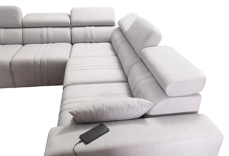 Ecksofa mit Schlaffunktion Castel III Lux graubraun rechtshändig äußerst bequemes Ecksofa für das Wohnzimmer mit ausziehbarer Fußstütze