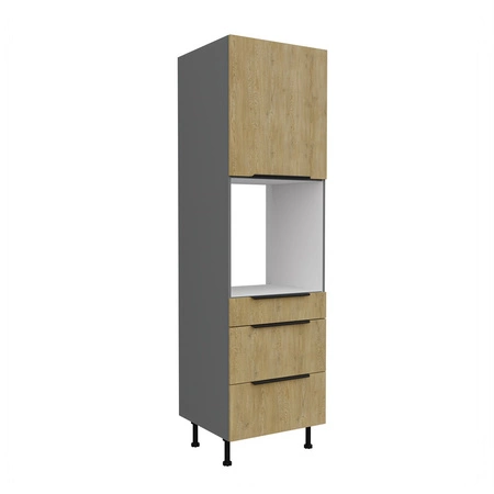 Corsico 60 DPS-215 3S 1F Backofenschrank mit Schubladen feuchtigkeitsdichte Metallgriffe