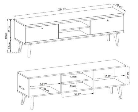 Möbel Set Primo Eiche Riviera / weiß modernes Design Möbel Kante mit speziellen Furnier sicher gehärtetem Glas getrimmt