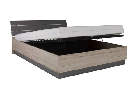 Bett mit Box Dione 160x200 cm san remo hell / Esche funktionelles Möbelstück für ein Schlafzimmer oder Jugendzimmer