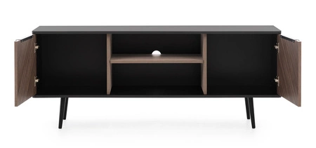 TV-Schrank Tullio 150 cm schwarz graphit / Kapitänsdeck eleganter Schrank in Originalfarben Metallkantengriffe