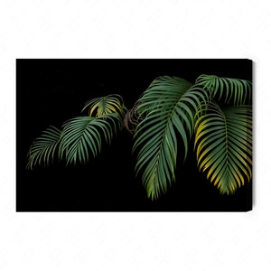 Leinwandbild mit Palmenblättern 100x70 cm zeitlose Dekoration für jedes Interieur Bild in ausdrucksstarken Farben hohe Verarbeitungsqualität