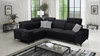 Ecksofa mit Schlaffunktion Kelly Sleek II schwarz links elegantes Ecksofa für Wohnzimmer aus strapazierfähigem Webstoff