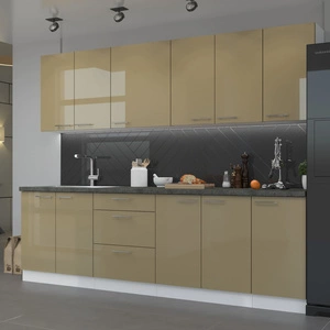 Nalo 260 cm Küchenmöbel Set glänzende Fronten einzigartigen Stil der Schränke wird das Innere jeder Küche passen