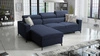 Ecksofa mit Schlaffunktion Savona navy blue links komfortables und elegantes Ecksofa mit verstellbaren Kopfstützen Ziernähte 
