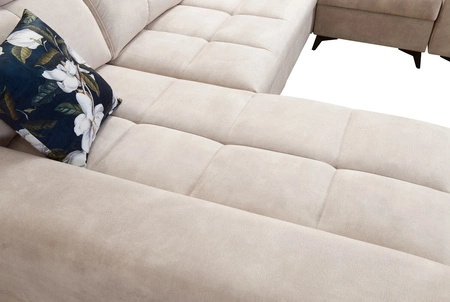 Buffalo IV Ecksofa mit Schlaffunktion gelb links stilvolles Ecksofa mit zwei Bettcontainern Velourstoff