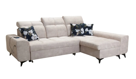 Buffalo Ecksofa mit Schlaffunktion graue Esche rechte Ecke funktionelles und stilvolles Schlafsofa mit Bettzeugcontainer